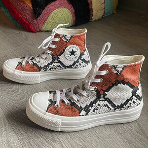 Converse Chuck Taylor All Star Platform Sneakers - Snakeskin W7.5